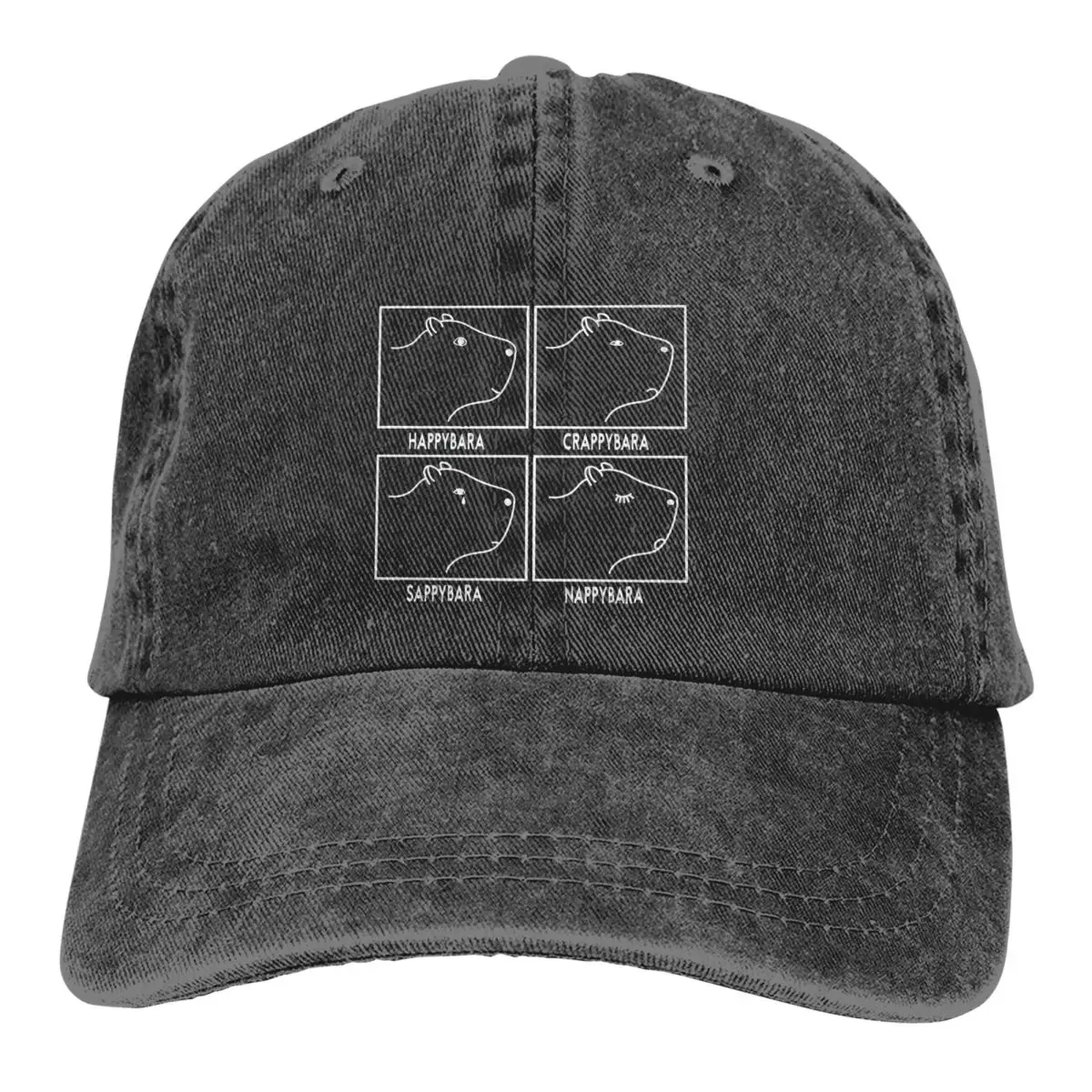 

Washed Men's Baseball Cap All The Moods Trucker Snapback Caps Dad Hat Capybara Golf Hats