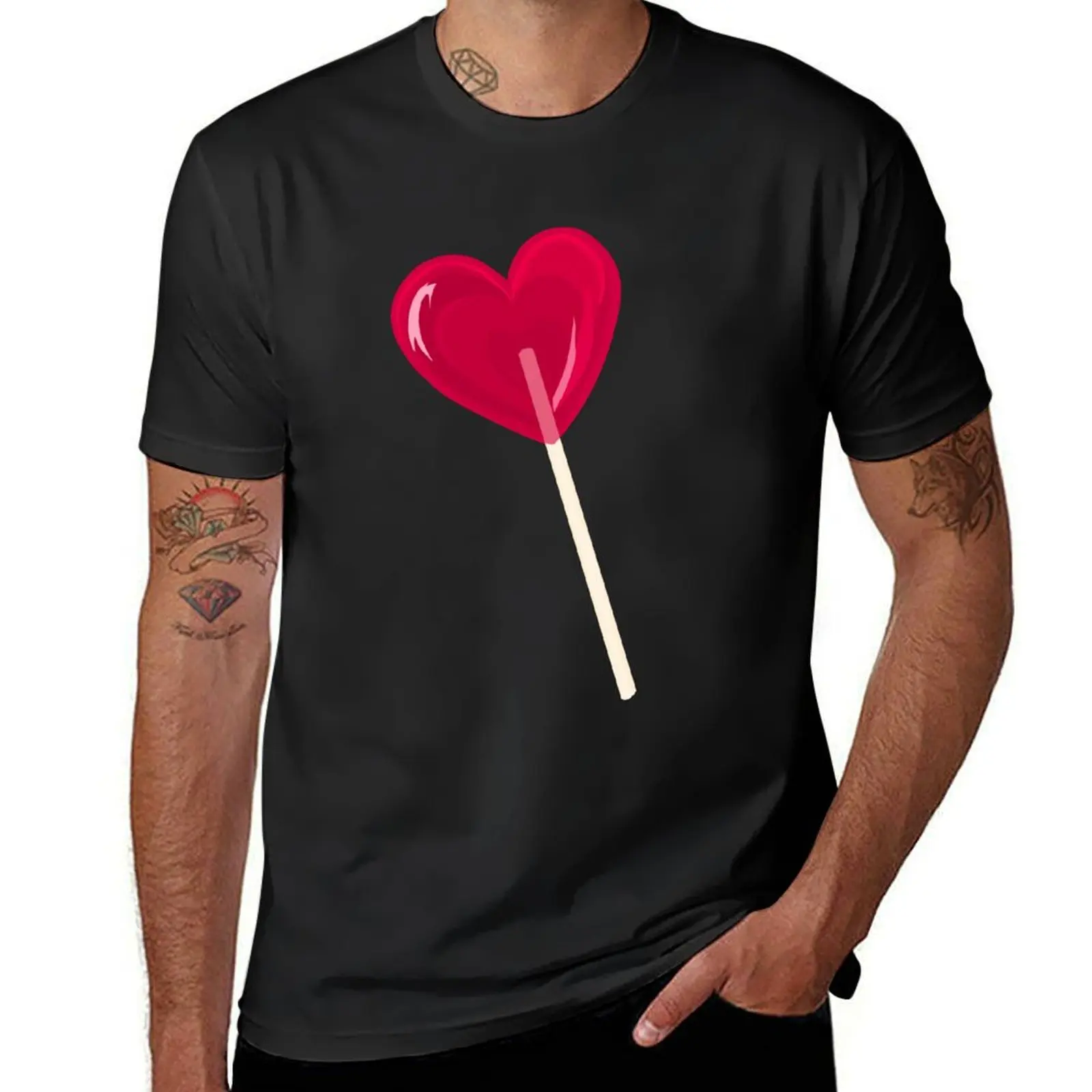 heart lolipop T-Shirt summer tops customs t shirts for men pack