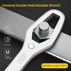 8-24mm Universal Torx Wrench Multifunctional Self Tightening Adjustable Double  Movable Wrench Repair Multipurpose Hand Tool