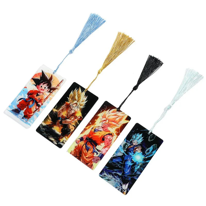 Segnalibro personaggio dei cartoni animati Dragon Ball con nappe, segnalibro Wukong e Super Saiyan per i fan, accessori per la lettura a tema dei cartoni animati.