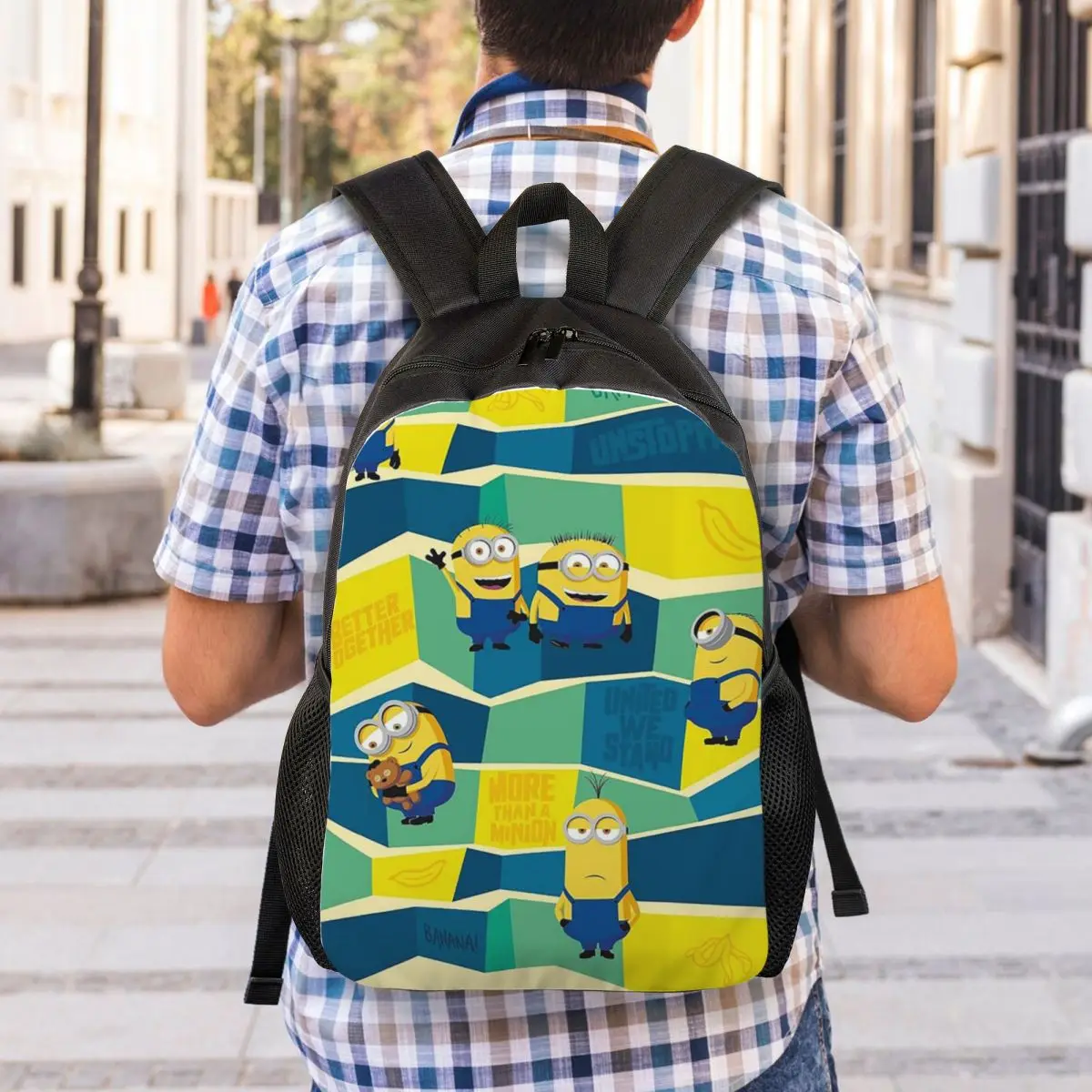 Mochila personalizada de Minions Animes Mangas para hombres y mujeres, bolsa de libros para estudiantes universitarios, se adapta a bolsas para portátiles de 15 pulgadas