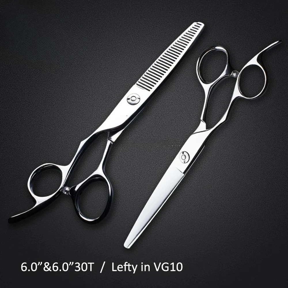 

Professional 6.0 Inch Left Hand Hair Cutting Scissors VG10 Thinning Scissors for Barber Shears