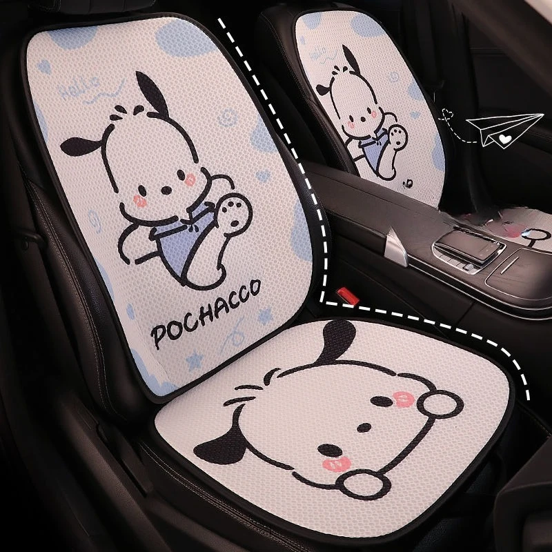 Cartoon Pochacco Car Seat Cushions Universal Breathable Rear Seat Cover Protector Mat Cute Interior Car Accessories for Women