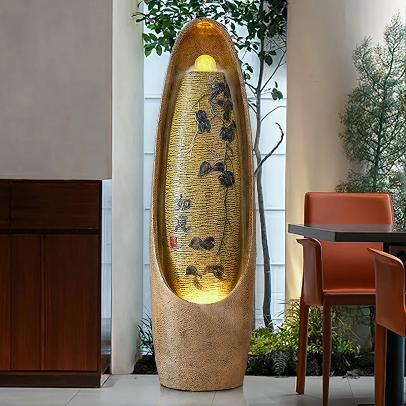 

Modern Minimalist and Luxurious Floor Standing Fountain Water Ornaments Office