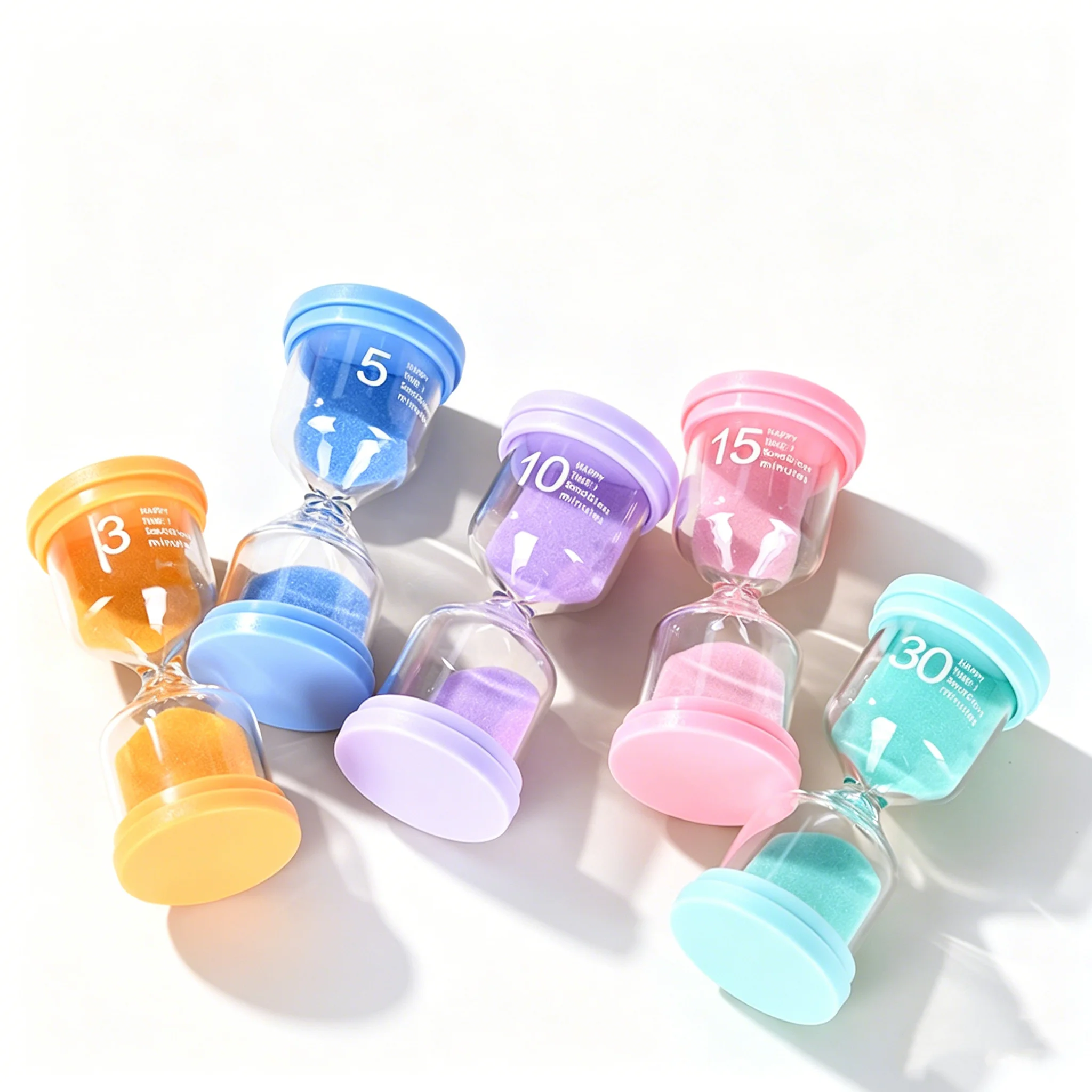 Colorful Sand -3/5/10/15/30 Min Hourglass for Kids, Time Management Tool, Perfect for Classroom, Kitchen, Home Decor & Kids Gift
