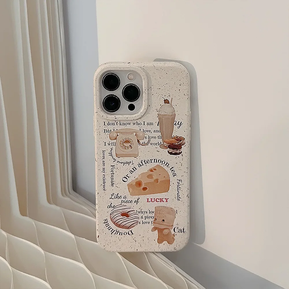 Creative Graffiti Design Gourmet Phone Case for IPhone 15 14 13 12 Mini 11 Pro Max XS X XR 7 8 Plus Fun Bread Shockproof Cover