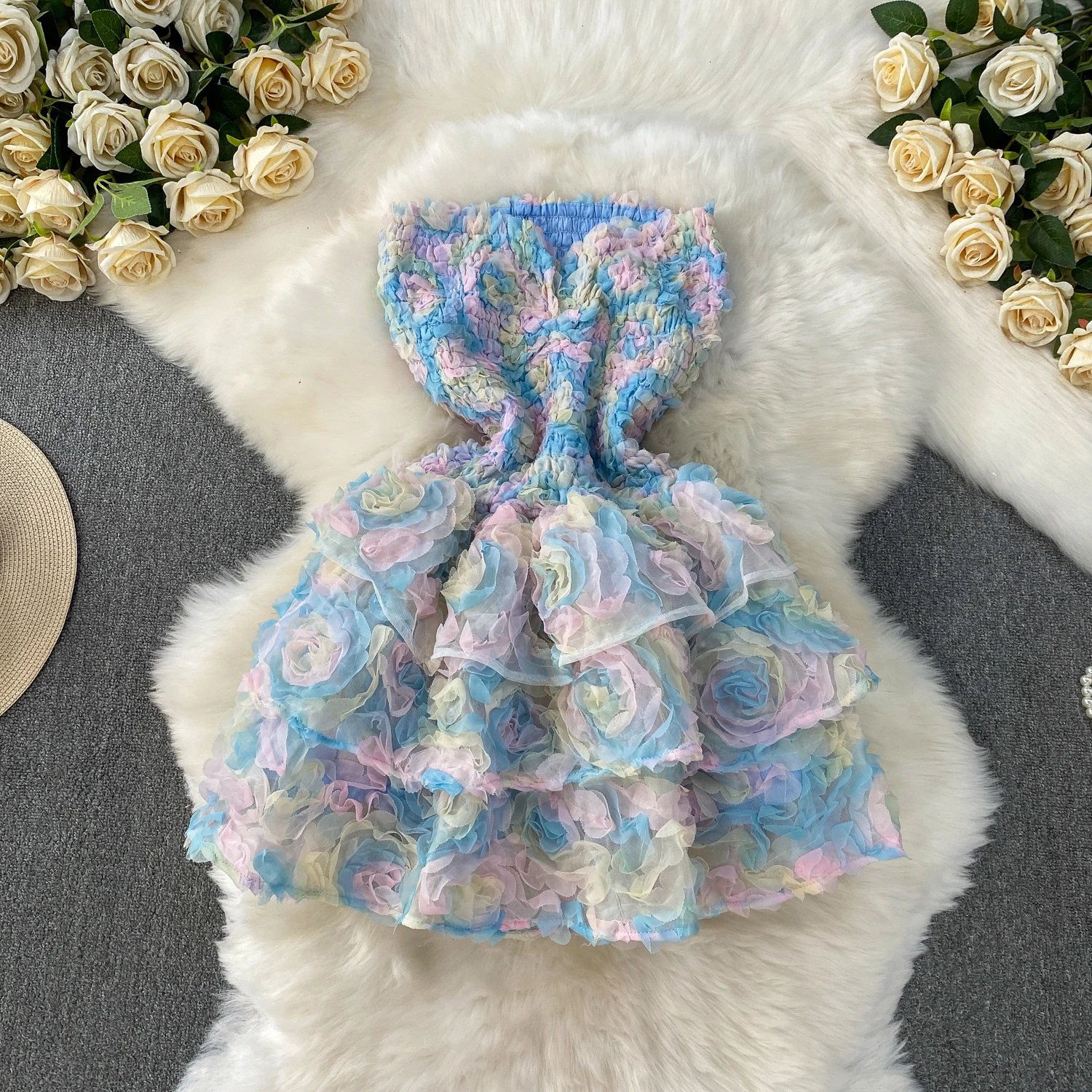 Chic vintage senza maniche floreale Elegante fata moda coreana Boho Sundress Beach abbigliamento donna mini abito