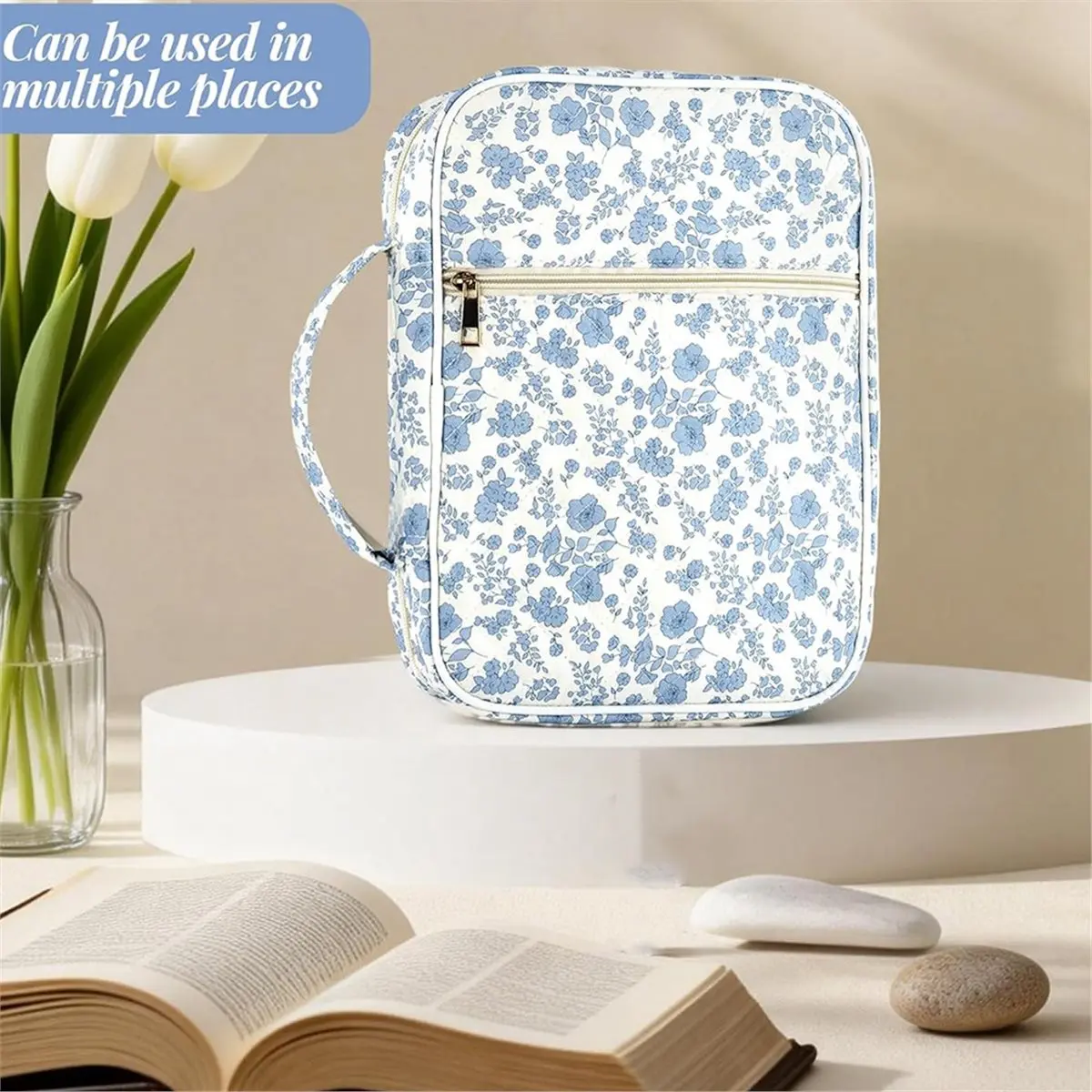 Eco-friendly Bible Cover Case for Women Bible Cover Bag Quilted Bible Carrying Case for Girls Bible Study Supplies Accessories A