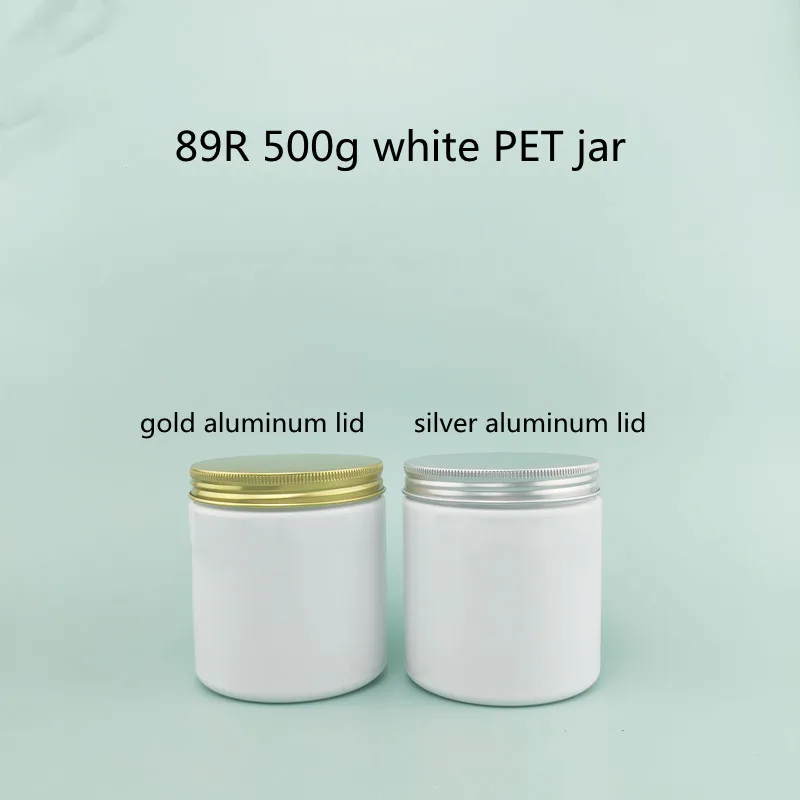 10/30/50 sztuk biały słoik PET z plastikowa pokrywka/aluminium pokrywką puste pojemniki kosmetyczne pudełko do makijażu 200ml 250ml