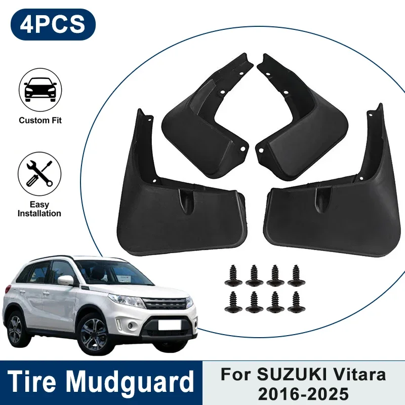 

4PCS Front Rear Car Mud Flaps For SUZUKI Vitara 2016-2025 Anti-Mud Splash Waterproof Fender Guard Auto Replacement Parts