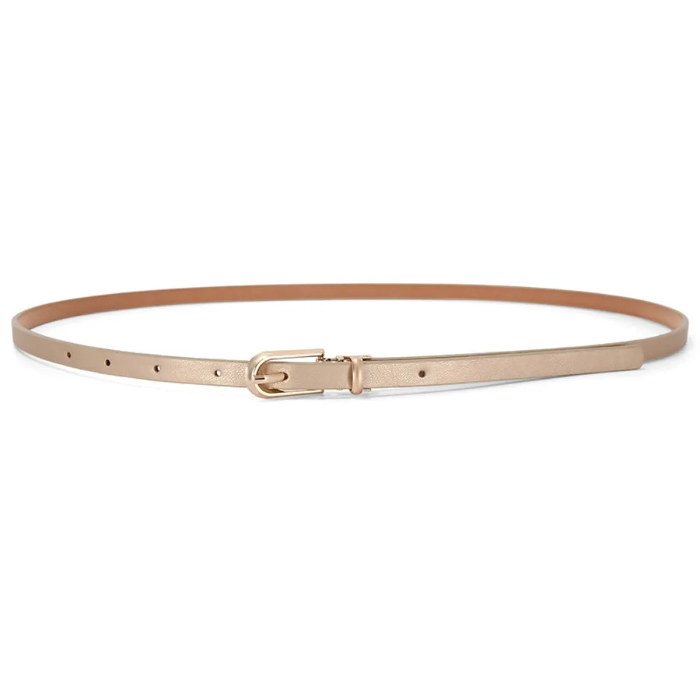 Classic Candy Color PU Leather Waistband Adjustable Waist Strap Thin Belt Alloy Buckle Waist Belt Thin Waist Belt Girl