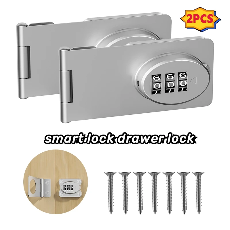 2 PCS Mechanical Password Locks Door Security Slide Latch Lock for Small Doors Cabinets Barn Door Bathroom Outdoor Garage Garden
