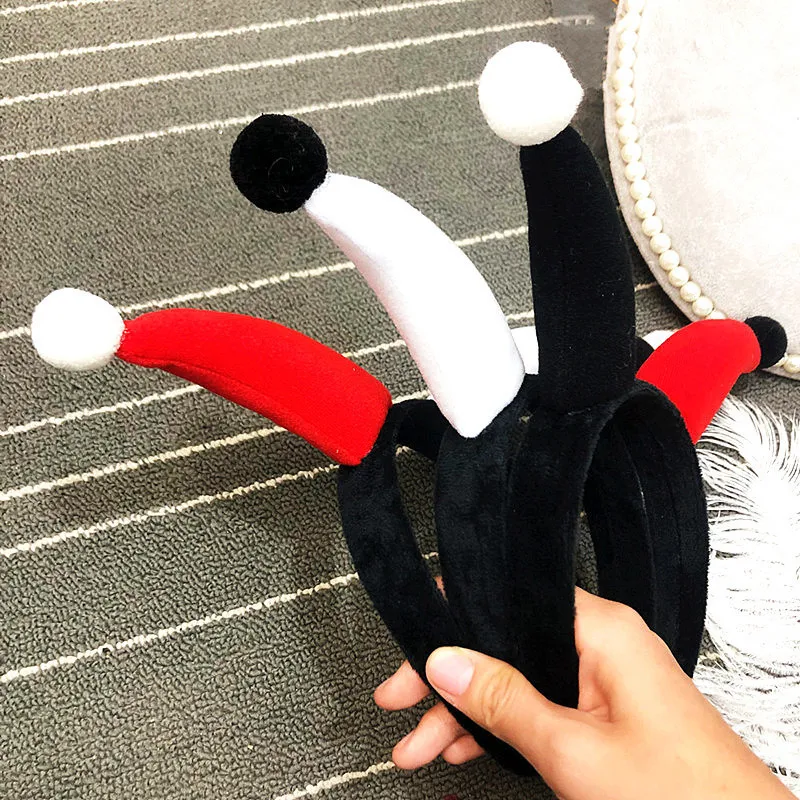 Zabawny Clown Nakrycie głowy Cosplay Demon Joker Nakrycie głowy Halloween Karnawał Przebranie Kostium imprezowy Opaska na głowę Rekwizyty