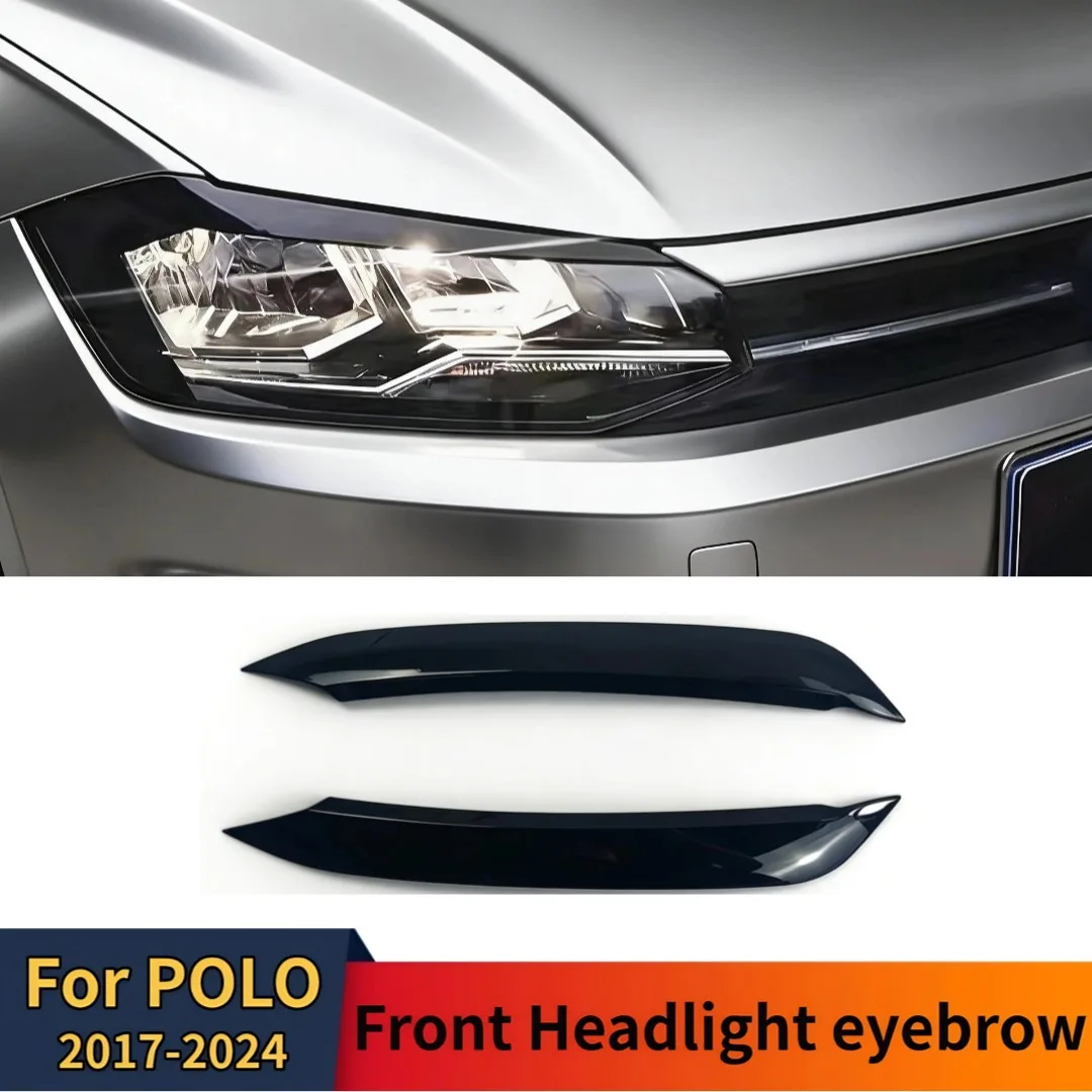 Para Volkswagen VW Polo 2017-2024: Cubierta de Ceja/Salpicadera para Faro Delantero, Embellecedor Exterior, Accesorios de Modificación y Tuning, Kit de Carrocería
