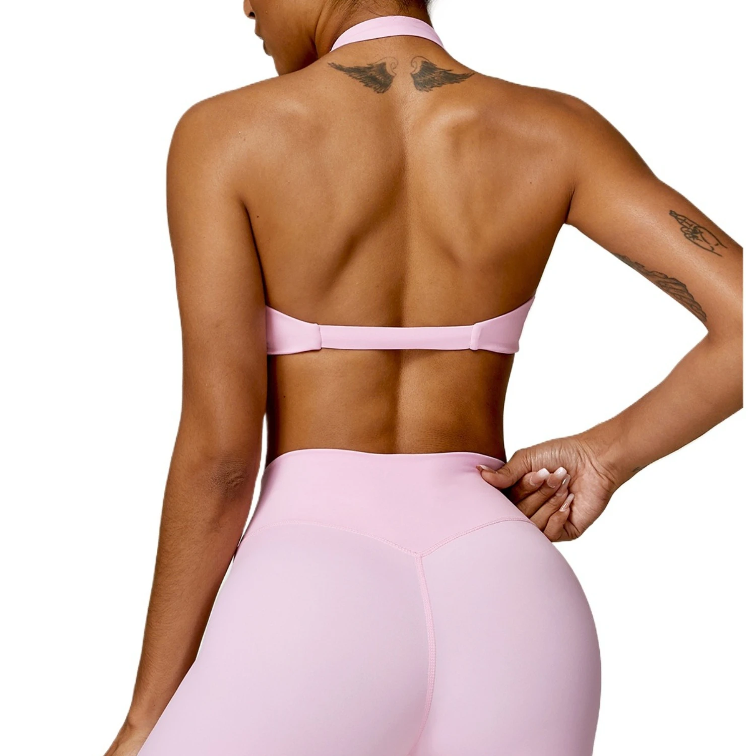 Custom LOGO women's summer tight back yoga quick-drying fitness clothes outdoor running sports shorts bra two-piece set