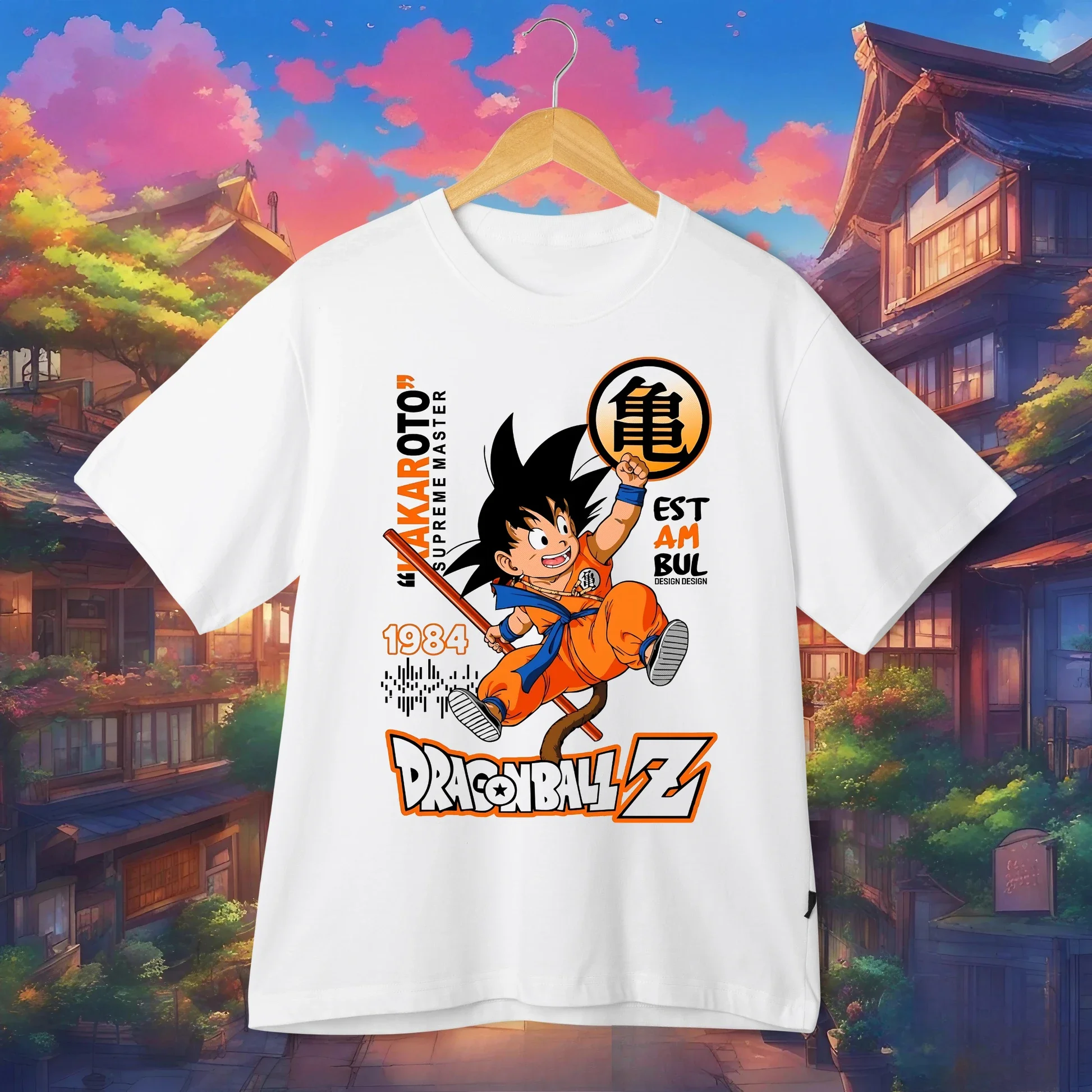 Camiseta Dragon Ball Z Kid Goku Kakarot 1984 Turtle School, Camiseta Gráfica de Anime, Ropa Urbana, Camiseta Informal para Hombre, para Fans de DBZ