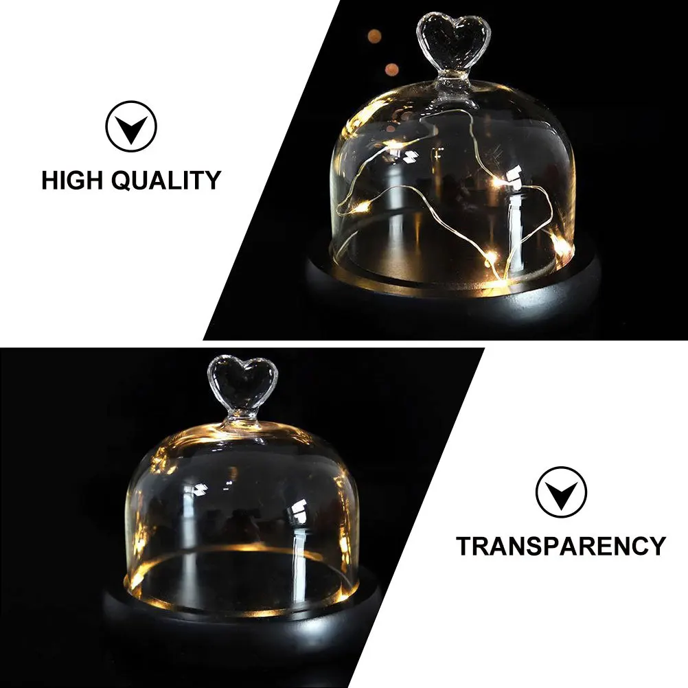 

1pc Decorative Display Cover Glass Dome For Desktop Home Decor Creative Flower Preserver Borosilicate Glass Adorn