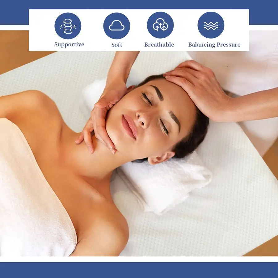 Coprimaterasso per lettino da massaggio in memory foam, coprimaterasso per lettino con ciglia antiscivolo con copertura rimovibile e fasce elastiche di supporto,