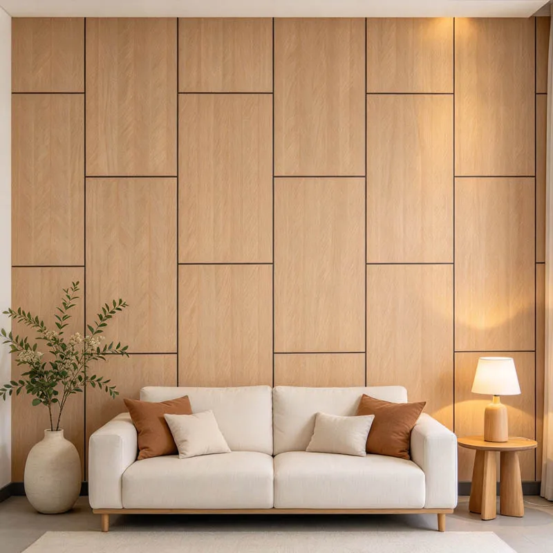 Wall Sticker Self Adhesive Faux Wood Grain Slotted 3D Interlocking Staggered for Bedroom Backdrop Living Room Home Decor Art