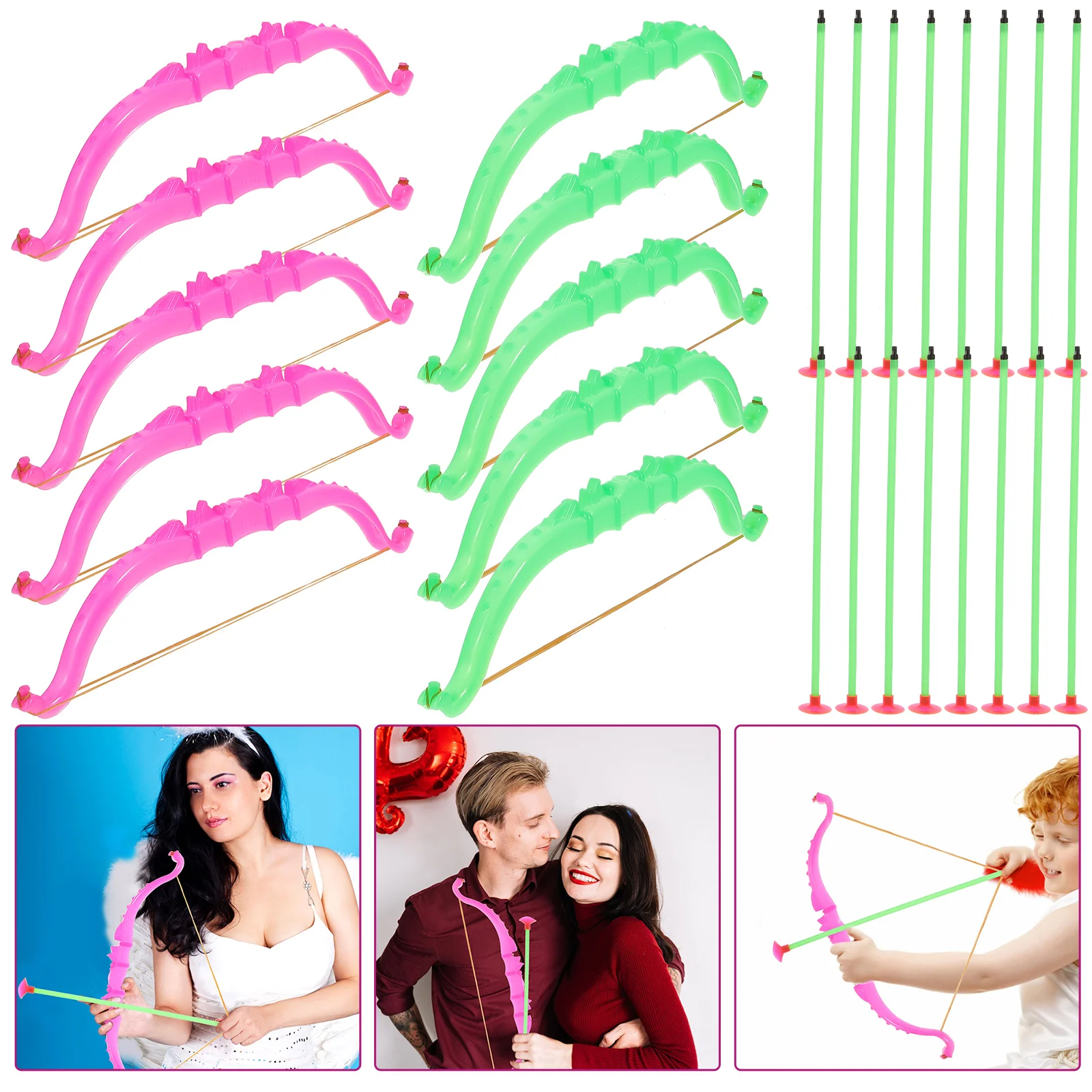 

10 Sets Blowing Bow Function Toy for Boys Girls outside Toys Plastic Archery Birthday Gift Child Kids