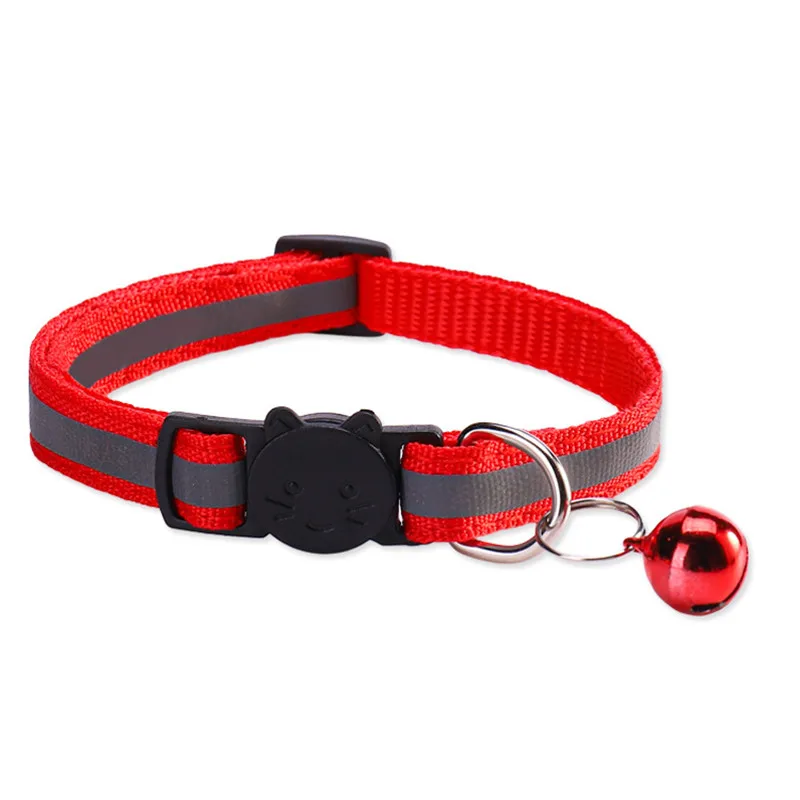 

Breakaway Cat Dog Collar Neck Strap Reflective Nylon Kitten Puppy Pet With Colorful Bell Puppy Pet Leash Accessories Safety