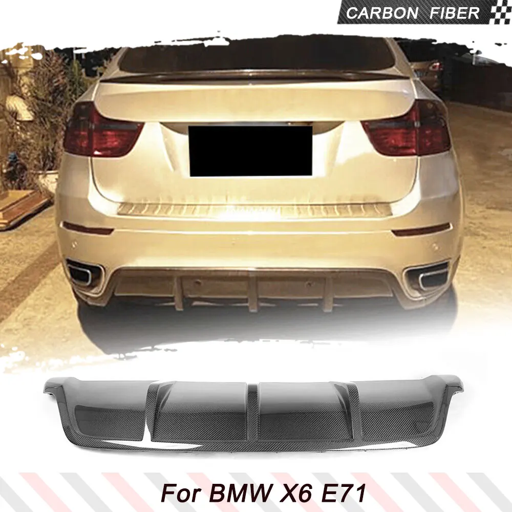 

Carbon Fiber Car Auto Rear Bumper Lip Diffuser Spoiler for BMW X6 E71 35i SUV Standard Bumper 2008 - 2013