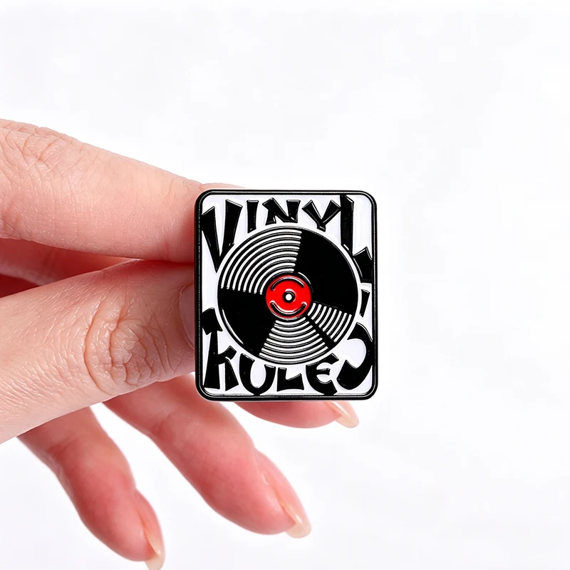 New Cute Vinyl Record Music Cartoon Enamel Brooch Badge Jewelry For Bag Clothing Backpack Party