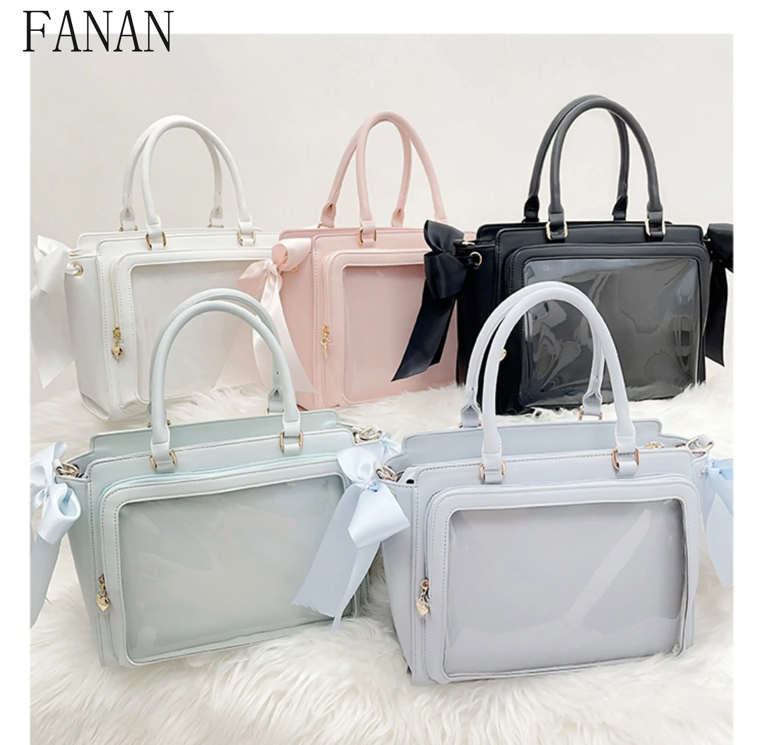 

Original Elegant Handbag Lolita Ribbon Crossbody Bag Large Capacity Casual Top-Handle Bags Sweet Cute Women's Handbags
