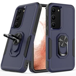 for Samsung S23 S22 S21 S20 FE Plus Ultra A73 A54 A53 A34 A33 Case Metal Ring Kickstand Cover Soft Holder Shell Anti-fall Fundas