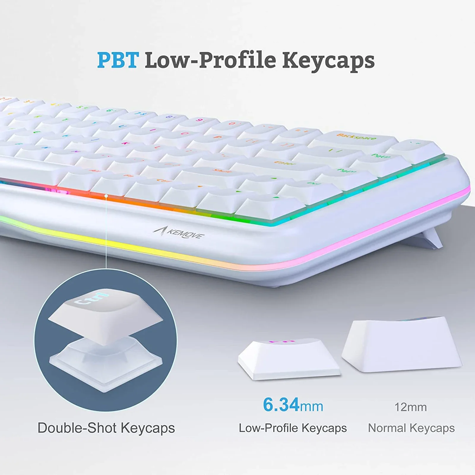 Imagem -03 - Kemove-teclado Mecânico Bluetooth sem Fio K68 Modo 68 Chaves Rgb Hot-swappable 2.4g Compatível com Win Mac Ipad