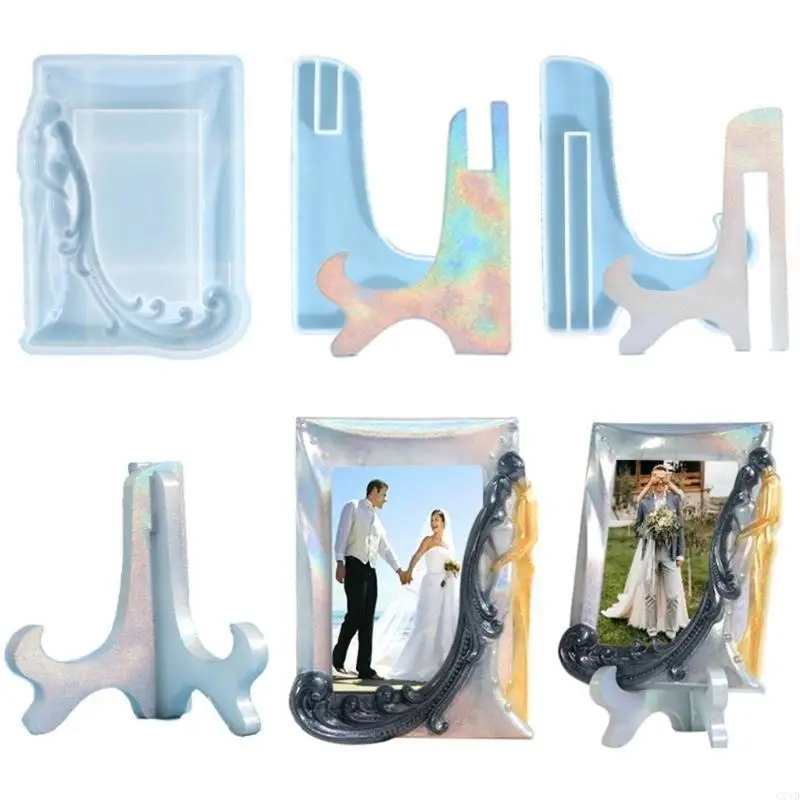  Silicone Storage Stand Mold Epoxy Rectangle Wedding Photo Frame Mold for Decor