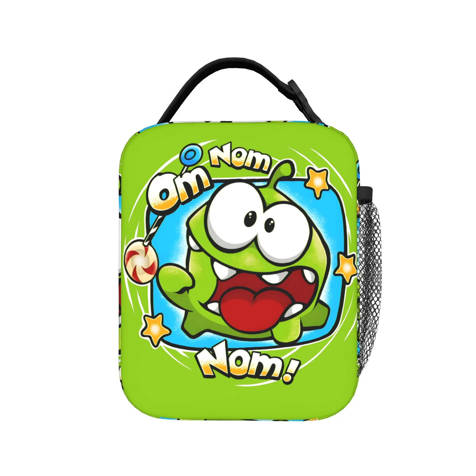 Om Nom Snack Time Adventure Insulated Lunch Bag Cooler Bag Meal Container Cut the rope Large Lunch Box Tote Bento Pouch Work