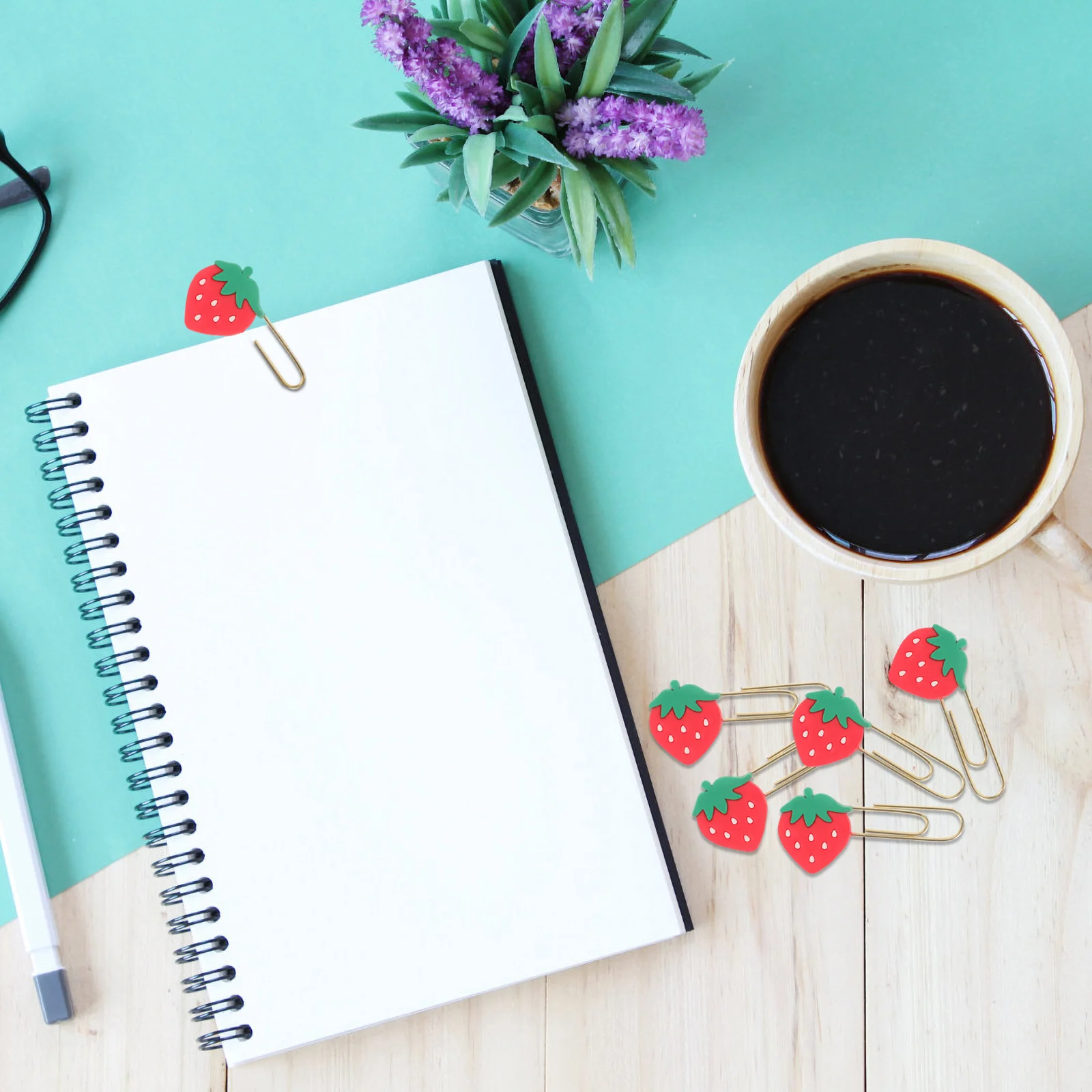 8 Pcs Paperclip Bookmark Clips Colorful Holders Novelty Small Binding Pin Clamp Metal