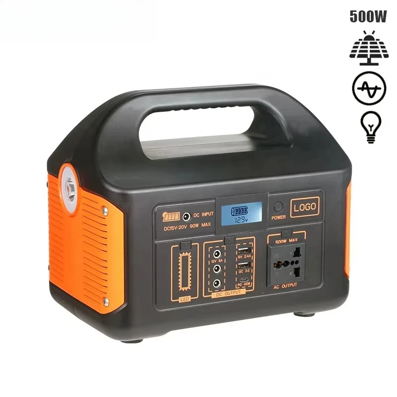 Portable solar generator set with inverter for emergency use