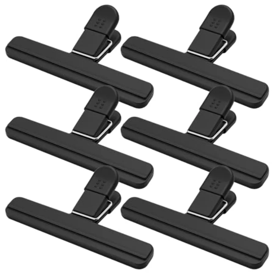 

Chip Clips, 6 Pack Wide Open Bag Clips for Food Storage, Heavy Duty Seal Grips Plastic Food Clip for Snack, Packages 6 inch x 3