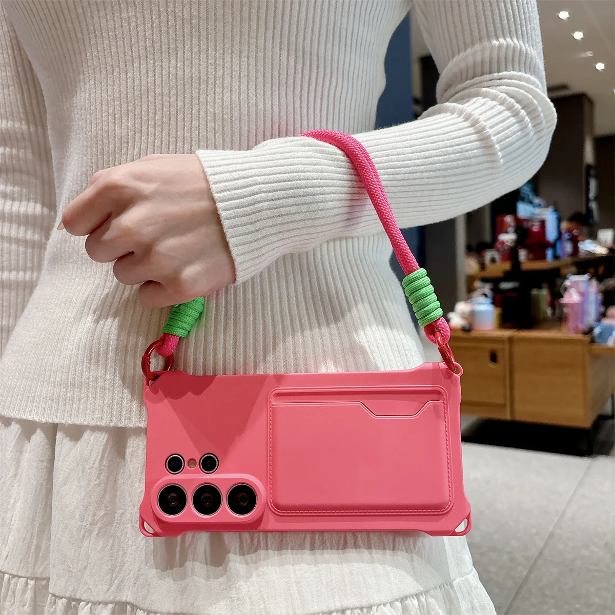 Handgelenkband Brieftasche Kartenhalter Handyhülle für Samsung Galaxy S26 S25 S24 Ultra S23 FE S22 Plus A17 A56 Silikon Schutzhülle – Detail 10
