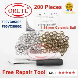 200PC /SET DIESEL F00VC99002 F00VC05008 INJECTOR GASKET KIT F 00V C99 002 F00VC05008 SMALL CERAMIC BALL REPAIR KIT 1.34MM O-RING