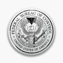 Federal Bureau Of Control Weathered  Soft Button Pin Hat Cartoon Badge Clothes Lapel Pin Lover Metal Brooch Creative Women