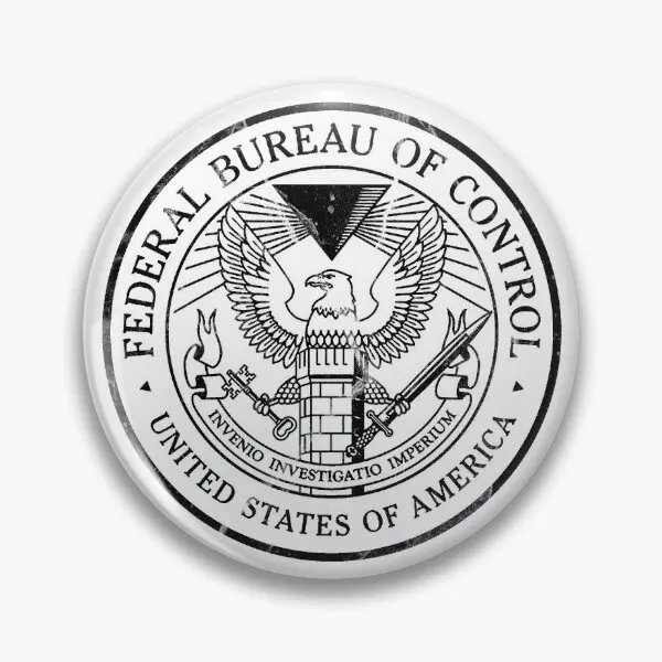 Federal Bureau Of Control Weathered  Soft Button Pin Hat Cartoon Badge Clothes Lapel Pin Lover Metal Brooch Creative Women