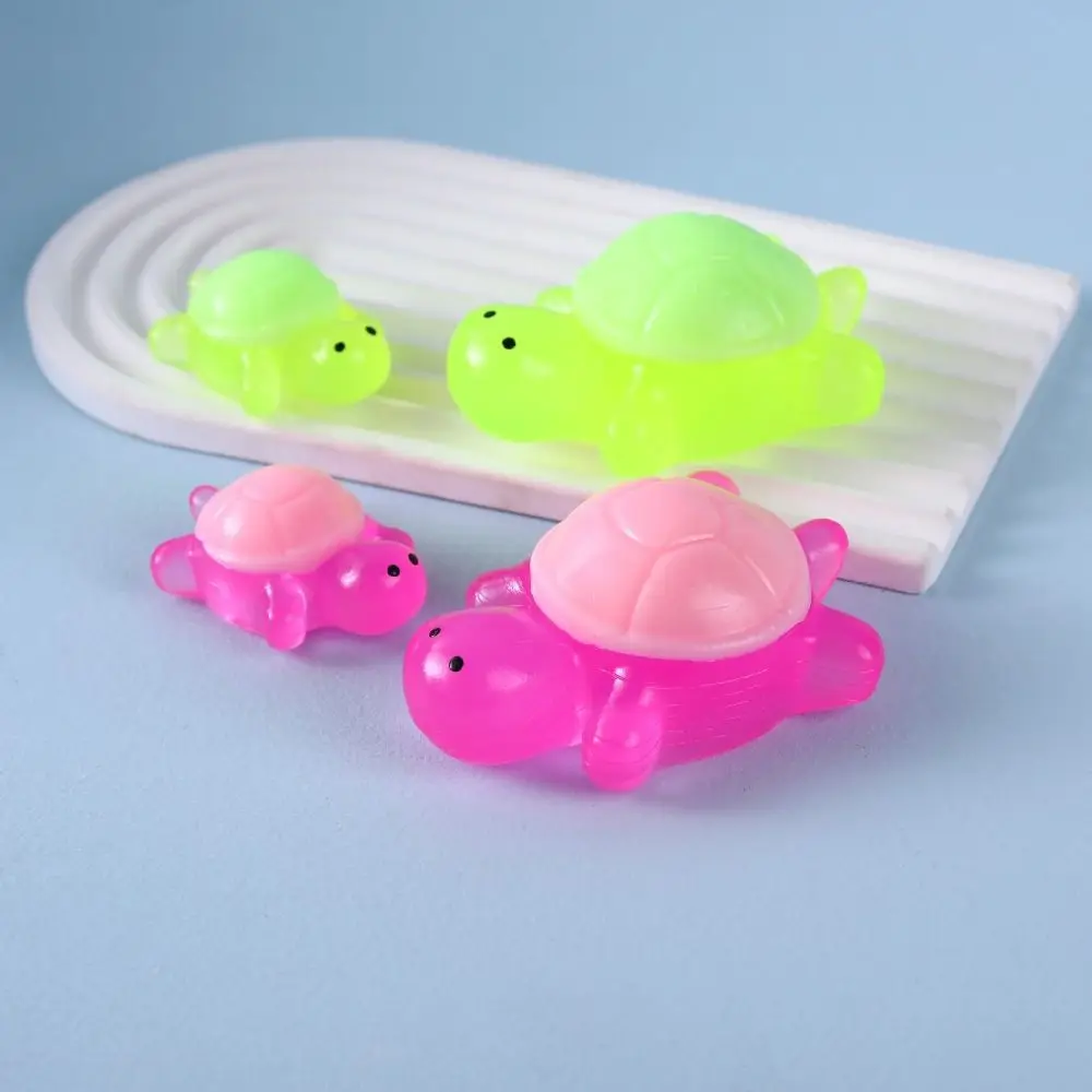 2Pcs/Set Gift Cute Luminous Turtles Squeeze Toys Soft Funny Decompressing Toy Creative Sticky Pinching Toys