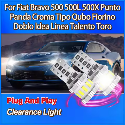 T10 W5W Clearance Light LED Bulb For Fiat Bravo 500 500L 500X Punto Panda Croma Tipo Qubo Fiorino Doblo Idea Linea Talento Toro