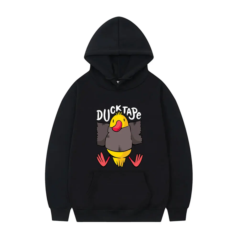 

Funny Duck Tape Graphic Hoodie Regular Men Women Fleece Cotton Sweatshirt Male Cute Kawaii Long Sleeve Unisex Fashion Hoodies