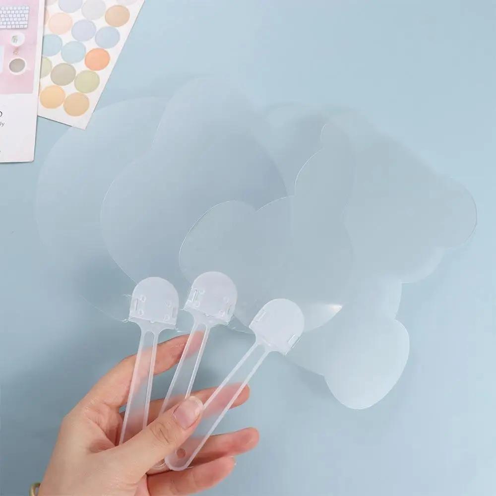 Funny DIY Transparent Hand Fans Portable Cute DIY Blank Fan Handicrafts Graffiti Fan Students