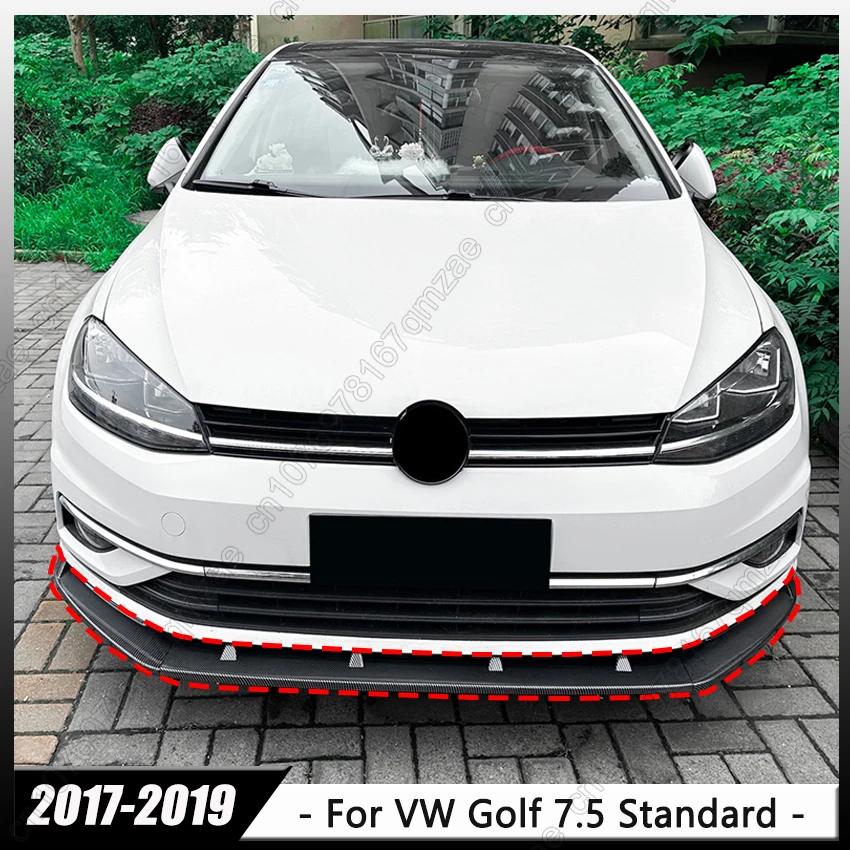 

Car Front Bumper Lip Spoiler Splitter Diffuser For Volkswagen VW Golf 7.5 Standard Edition 2017-2019 Tuning Body Kits