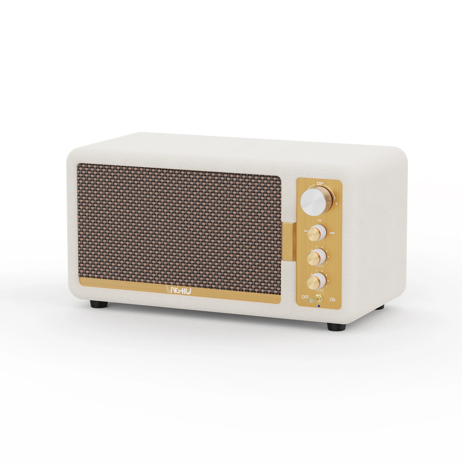 Wooden and Metal Retro Bluetooth Speaker, Home Cinema Style Sound Player with USB Connection