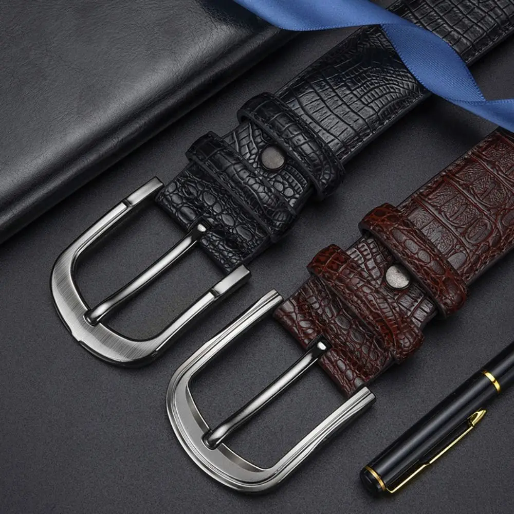 الرجعية التمساح نمط بو حزام جلد تصميم فاخر العلامة التجارية العصرية حزام الخصر حزام الأعمال تنوعا عادية