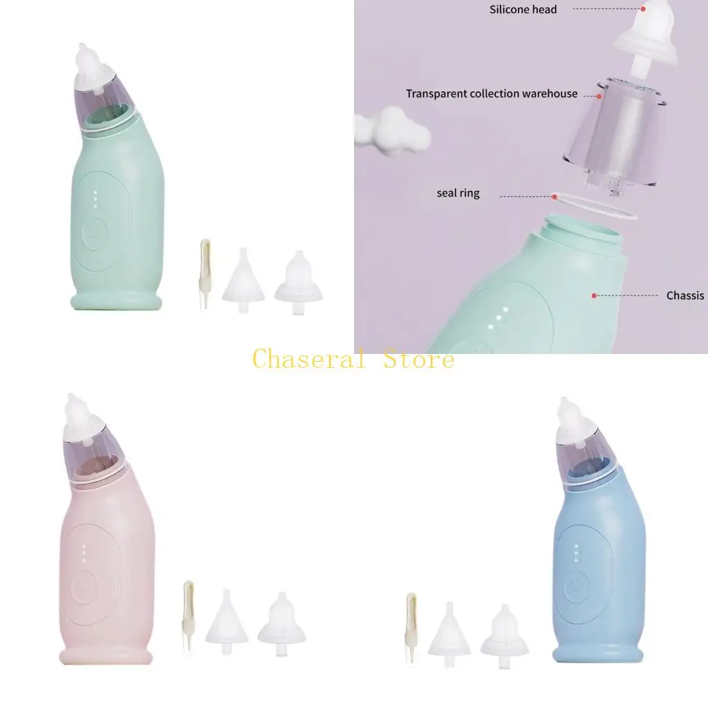 E7CE Automatic Nose Cleaner with 2 Suction Head Electric Nasal Aspirator Rechargeable