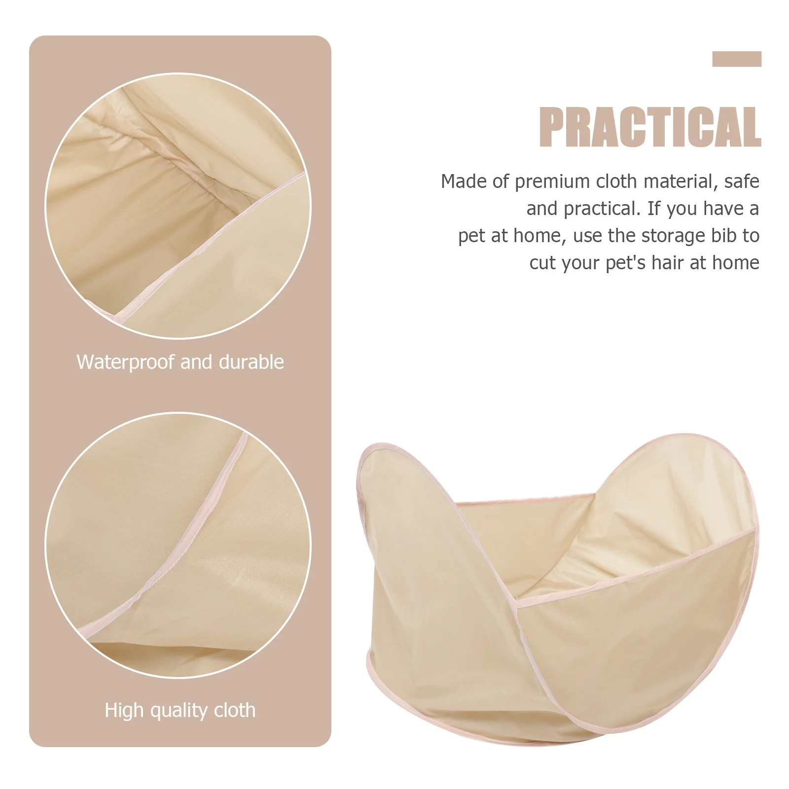 

Pet Shearing Bib Foldable Waterproof Grooming Apron For Dog Cat Haircut At Home Large Capacity Hair Collecting Storage Tool