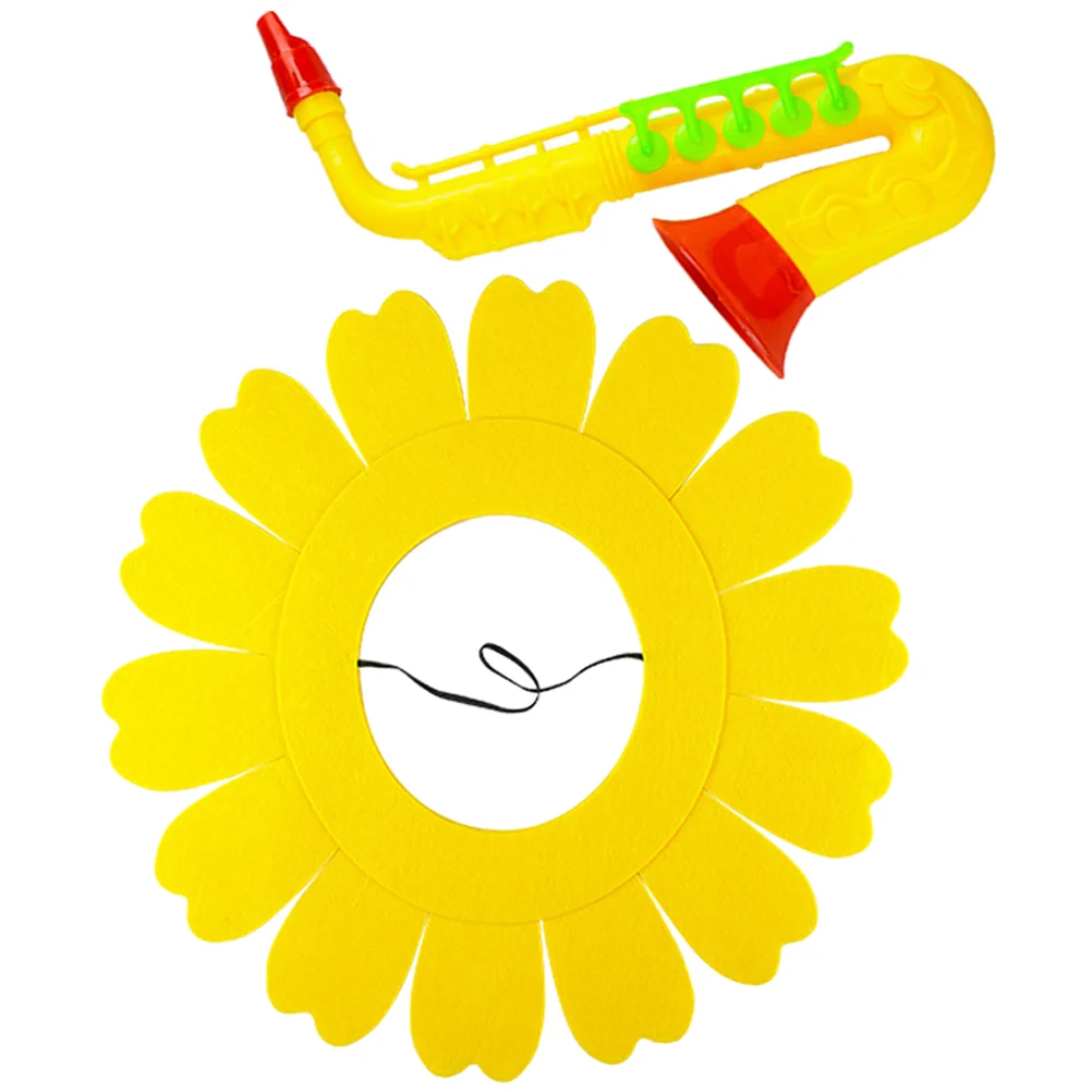 Childrens Toys Saxophone Props Kids Trumpet Funny Sunflower Hat Hood