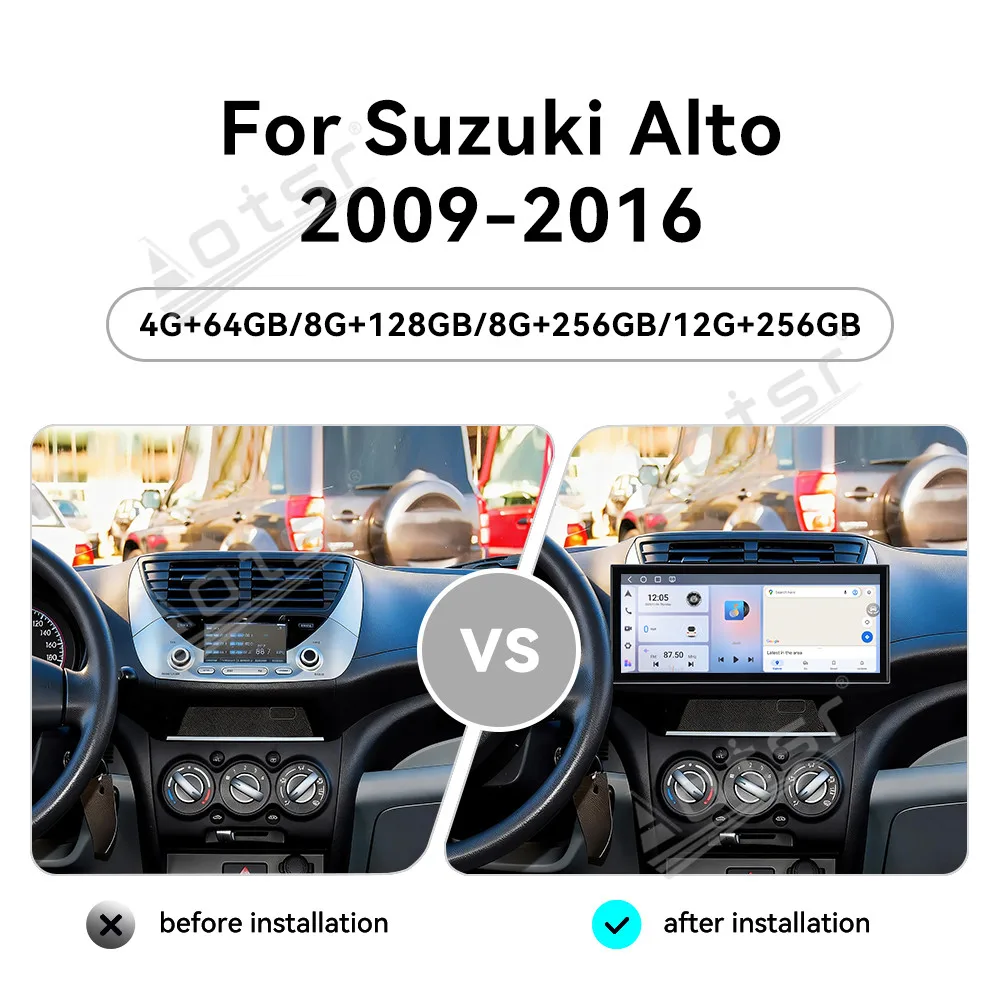 For Suzuki Alto 2009-2016 Android 15 15.8'' HD Car Radio Car Multimedia Video Player GPS Navigation Carplay Unit DSP BT WIFI